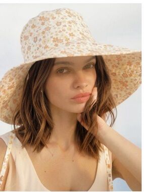 Lack Of Color Yellow and Orange Floral Bucket Hat NWOT SZ S/M